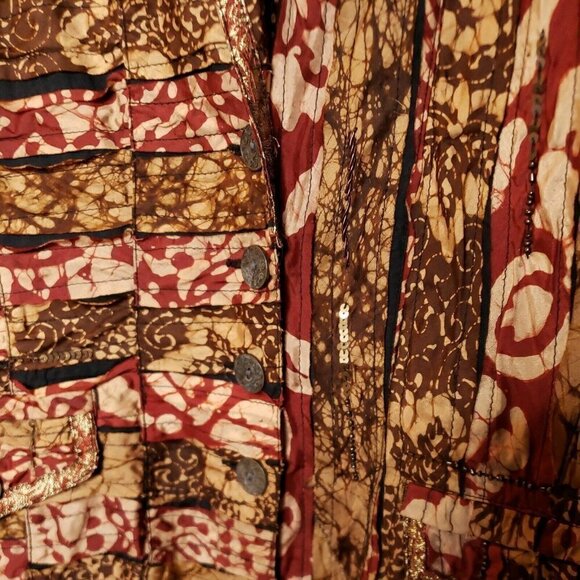 Chico's Womens Red Brown Silk Blend Vest XS - Picture 3 of 6